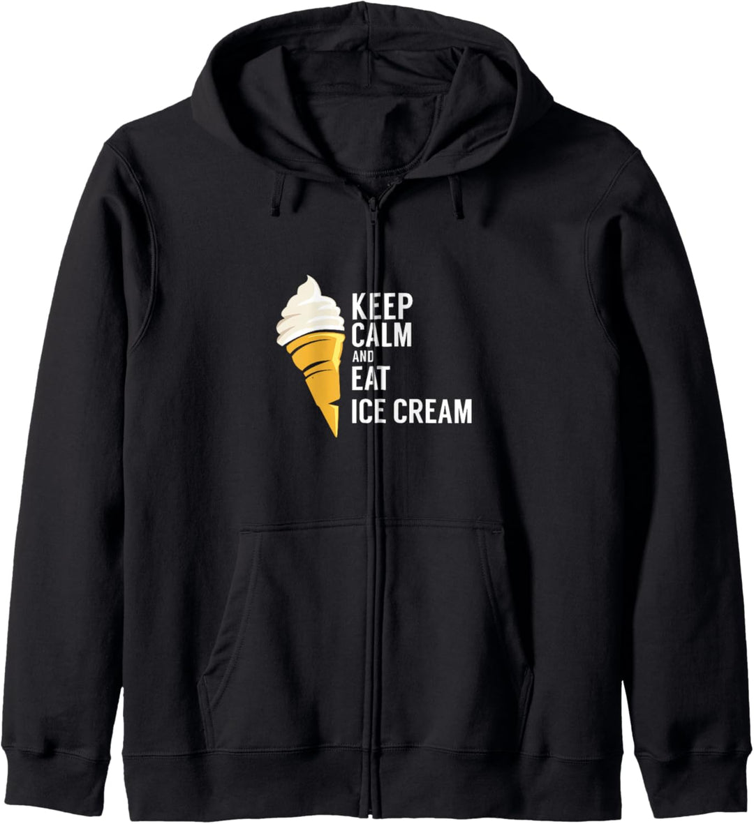 Behalten Sie Ruhe und essen Sie Eis Lustiges Kapuzenjacke