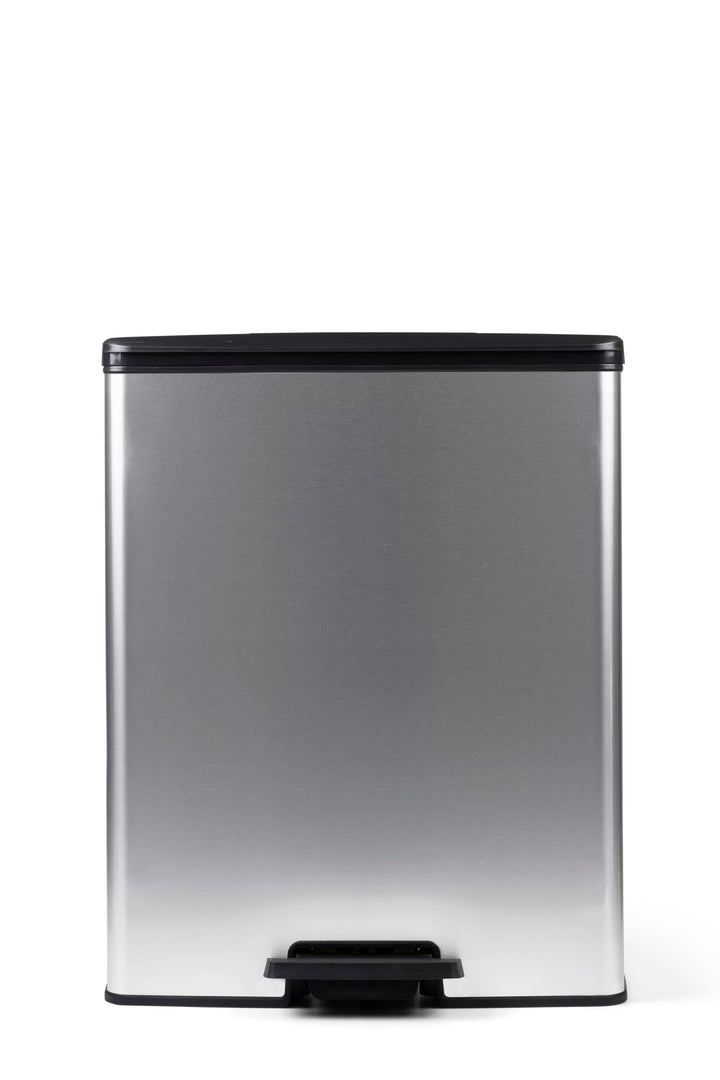 CURVER DECO DUO BIN Mülleimer, Kunststoff, Silber metallic, 2 x 26 L
