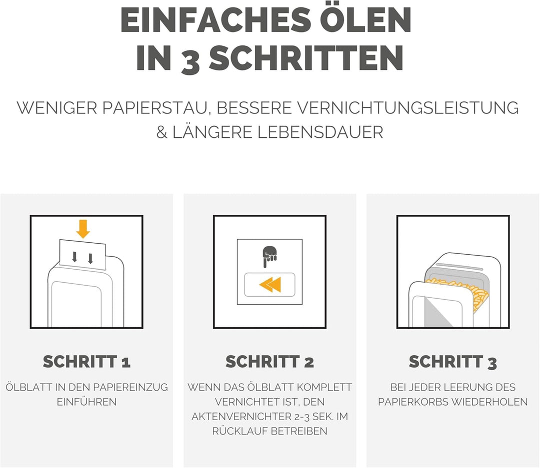 Fellowes Ölpapier für Aktenvernichter - 10 Ölblätter zur Pflege von Papierschreddern - Powershred Qu