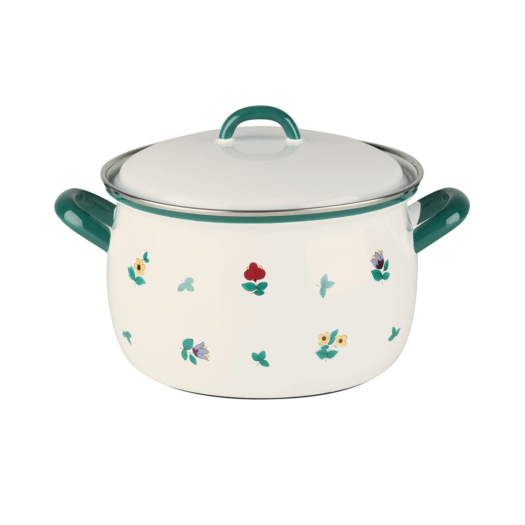 RIESS 0165-049 Fleischtopf mit Deckel 18, COUNTRY - GMUNDNER STREUBLUMEN, Durchmesser 18 cm, Inhalt