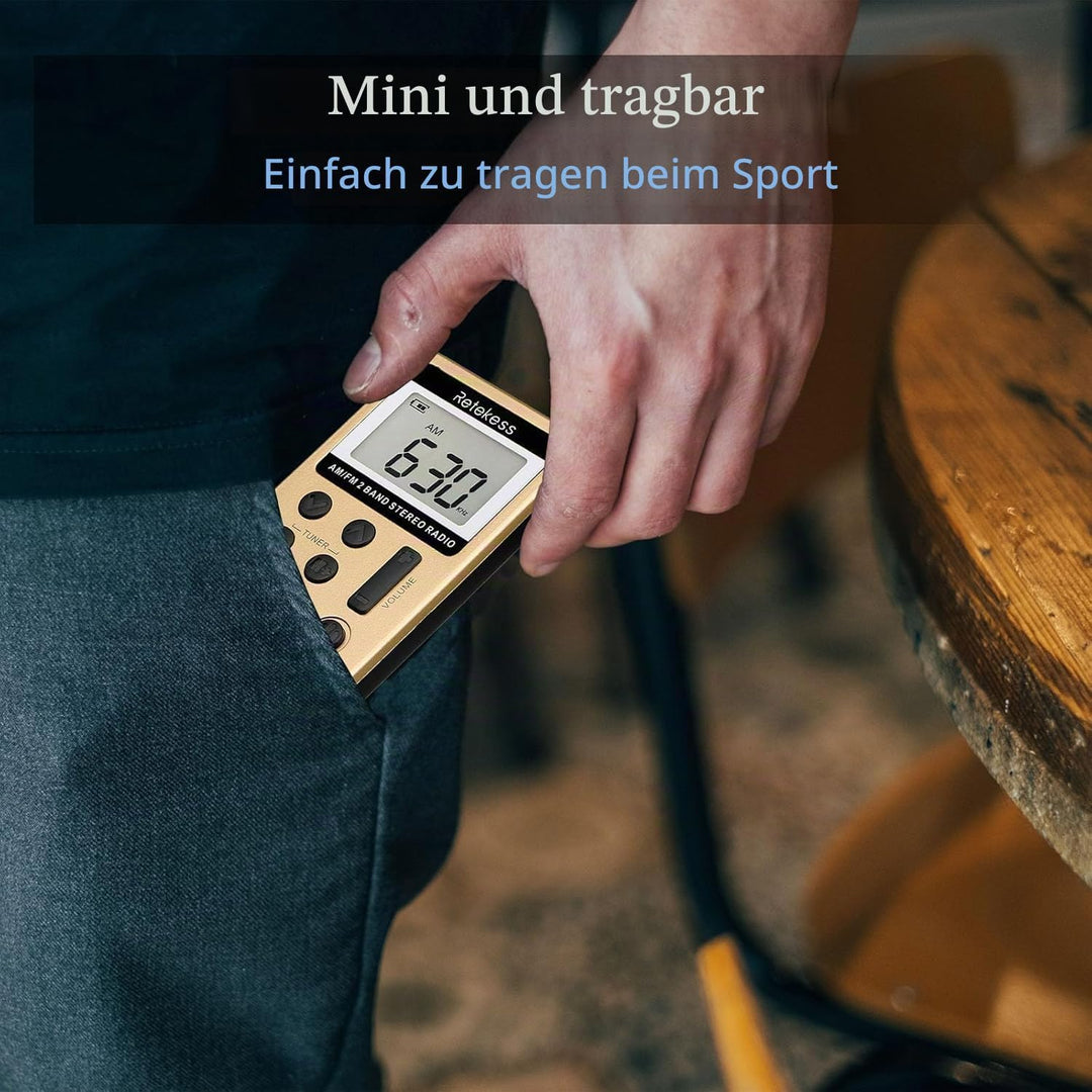 Retekess V112 Mini Radio Batteriebetrieben,Radio Klein mit Kopfhörer,FM AM,Schlaftimer,Wiederaufladb