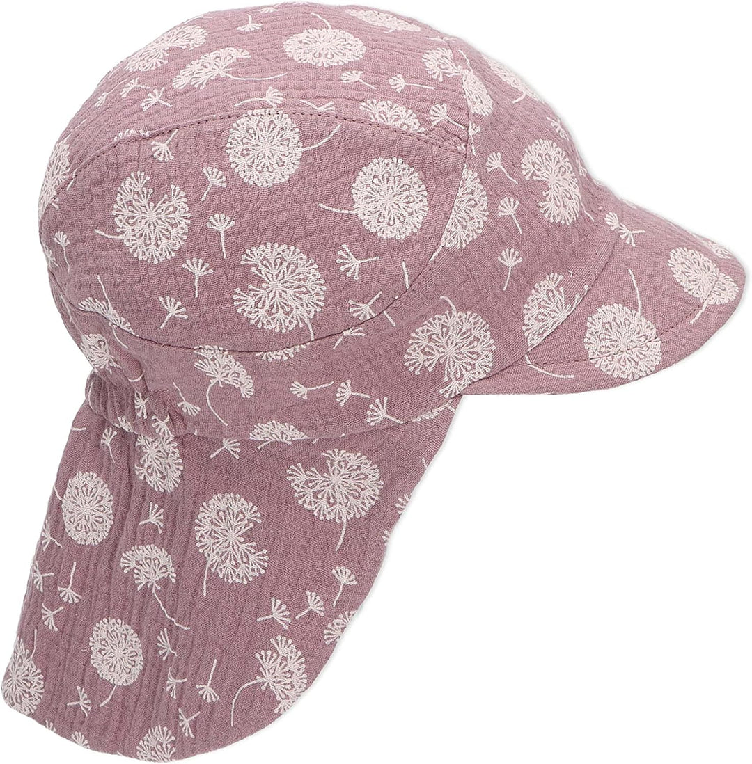 Sterntaler Mädchen Schirmmütze mit Nackenschutz Pusteblume Sonnenhut 53 Lila, 53 Lila
