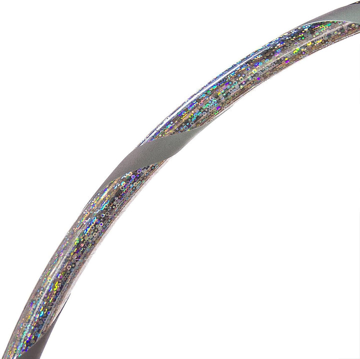 Hoopomania Glamour Kinder Hula Hoop Reifen Ø80cm Glitter-Silber-Grau, Ø80cm Glitter-Silber-Grau
