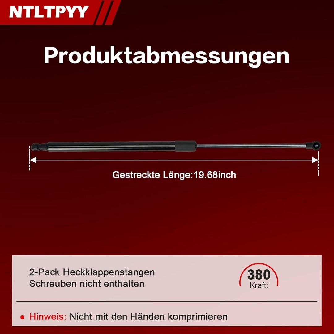 Heckklappen Gasdruckfeder Kompatibel mit VW Polo 2001-2009 9A 9N, 2 Stück Heckklappenlifter Ersatz f