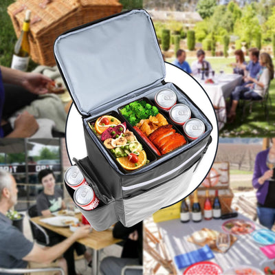 Trunab Kühltasche Lieferrucksack Isoliert Schwarz, Wasserdichter Insulated Bag Thermorucksack Transp