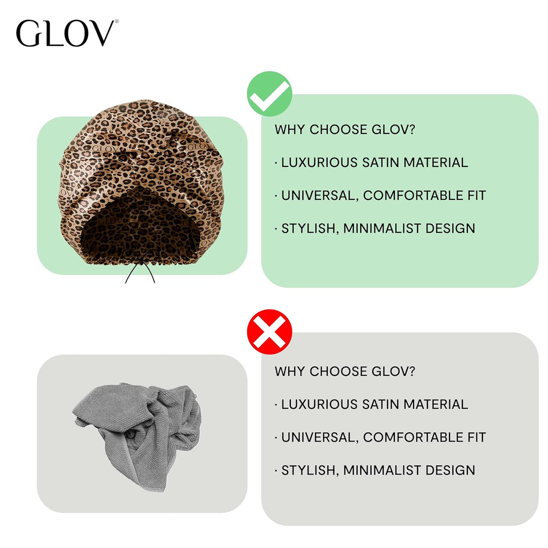 GLOV Glamouröse Satin Schlafmütze für Haarpflege Haarschutz Frizz Reduzieren Locken Bewahren Komfort