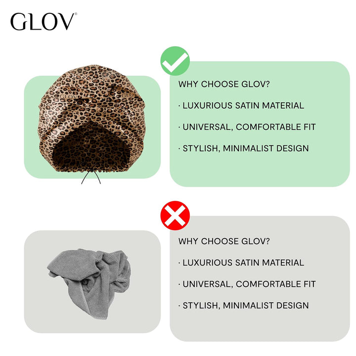 GLOV Glamouröse Satin Schlafmütze für Haarpflege Haarschutz Frizz Reduzieren Locken Bewahren Komfort