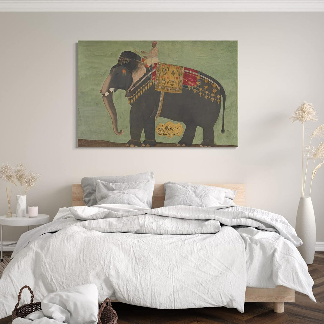 Printed Paintings Leinwand (80x60cm): Bichitr zugeschriebenes Gemälde - Porträt des Elefanten 'Al 80