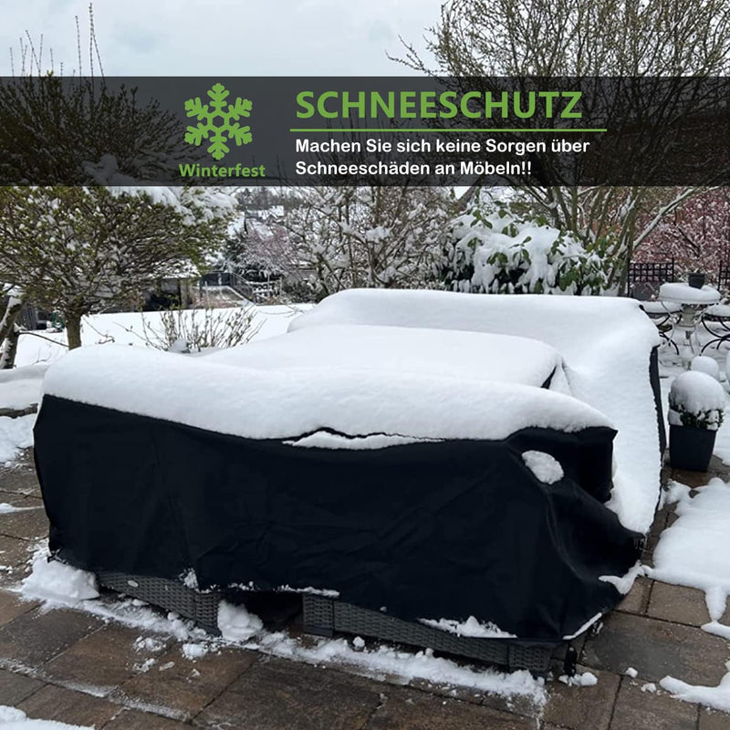 Enzeno Gartenmöbel Abdeckung Wasserdicht, 125x125x74cm Abdeckung Gartenmöbel Tisch Winterfest, 420D