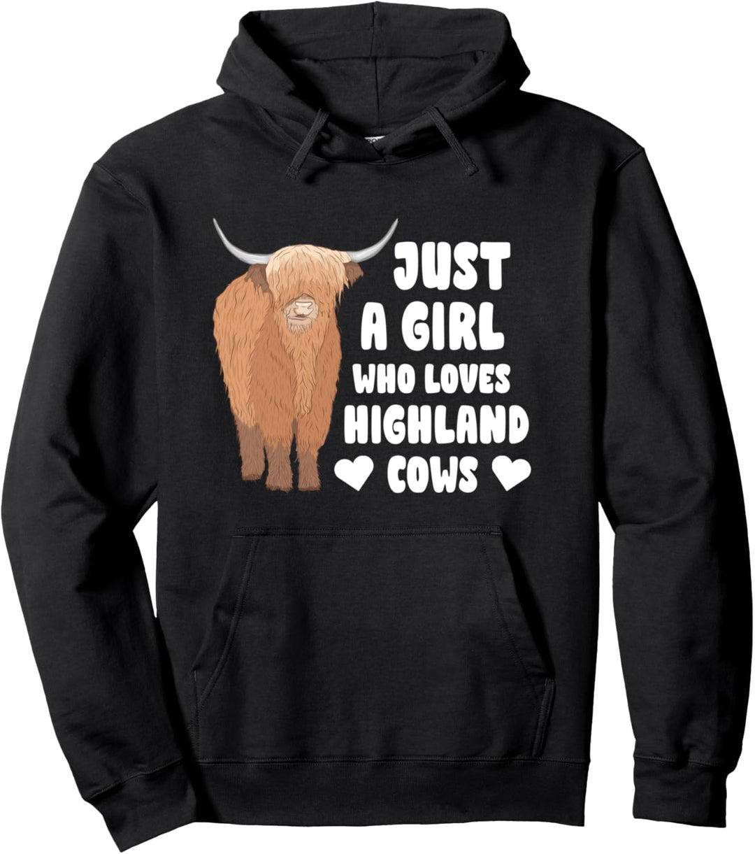 Nur ein Mädchen die schottische Hochlandrinder liebt Pullover Hoodie