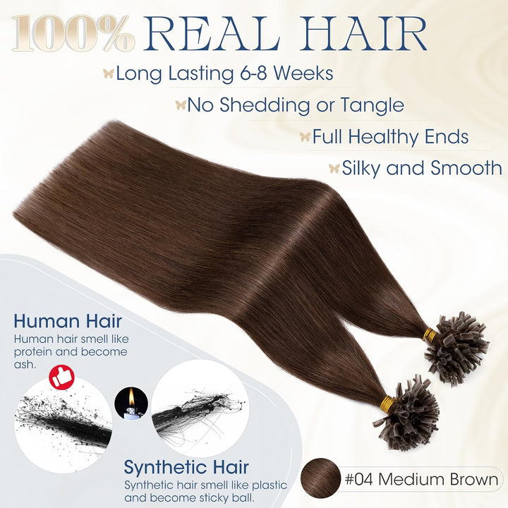 Elailite Extensions Bondings Echthaar 200 Strähne 55cm 