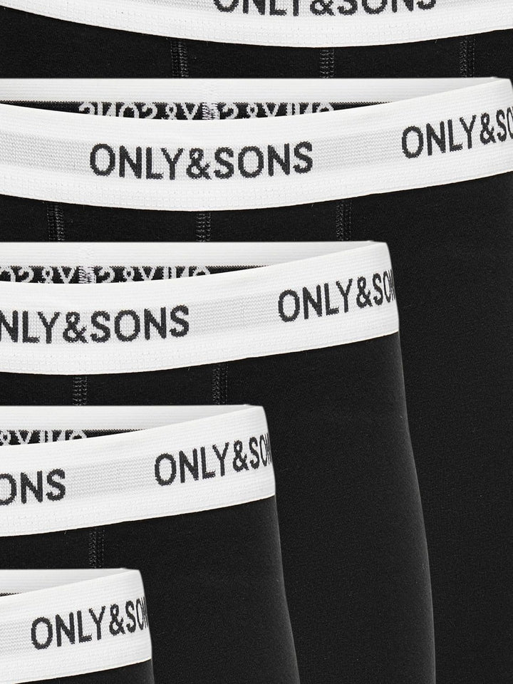 ONLY & SONS Herren Onsfitz Solid Black Trunk 7-pack Noos L Black/Detail:white Waist Black Logo, L Bl