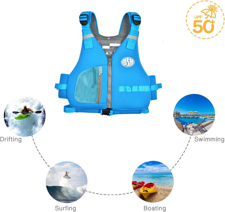 Schwimmlernweste Erwachsene, Schwimmhilfe, Festtoffweste ideal für den Wassersport, Kajak, Bootfahre