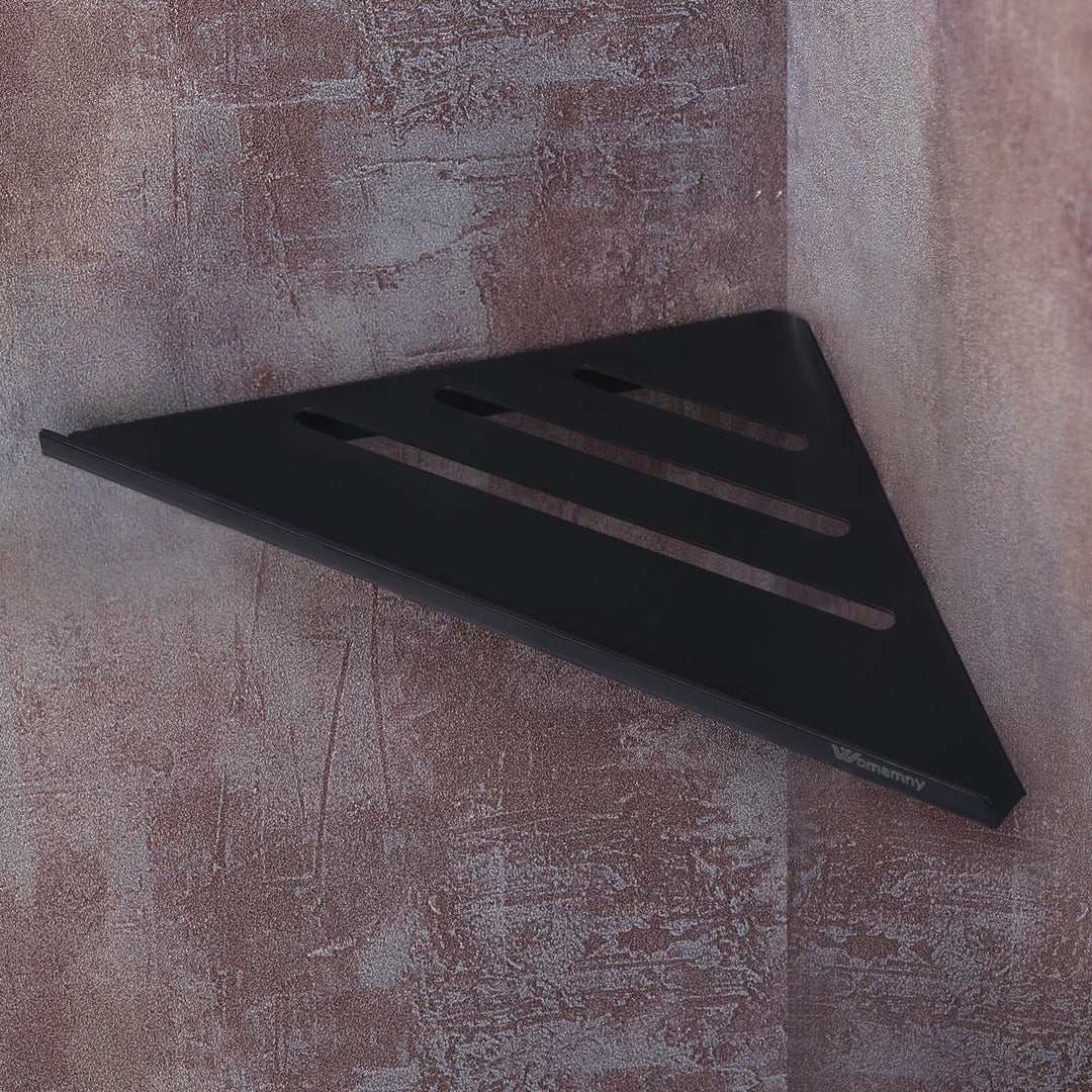 Eckregal Schwarz, Duschablage Ecke, 30 X 19.5 cm Badezimmer Regal, Verdickter Duschregal Schwarz aus