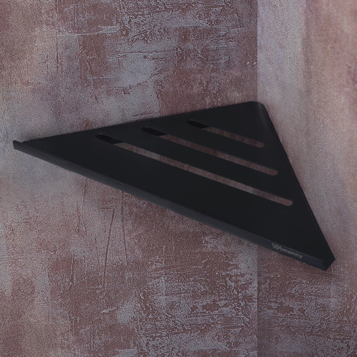Eckregal Schwarz, Duschablage Ecke, 30 X 19.5 cm Badezimmer Regal, Verdickter Duschregal Schwarz aus