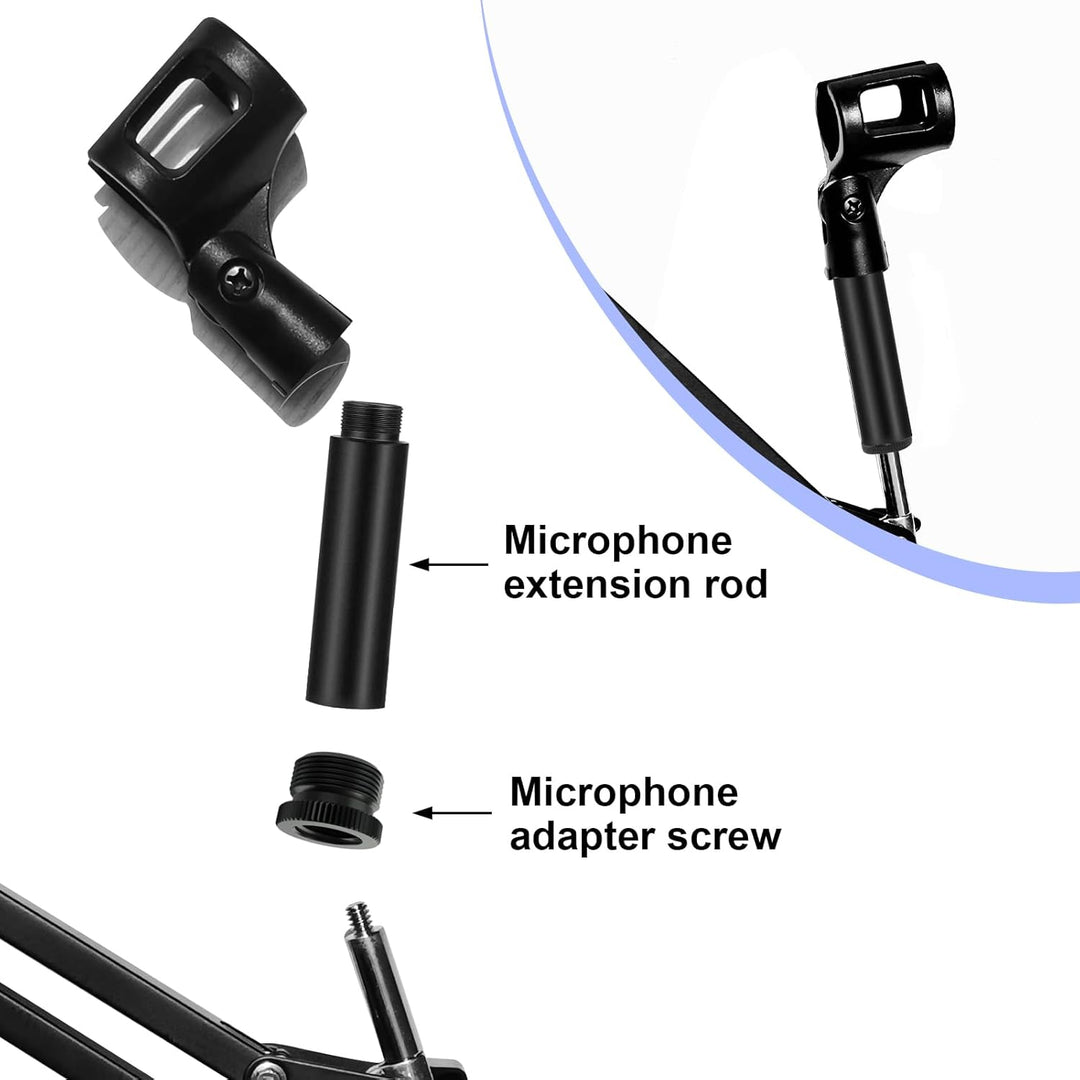 4 Stück Mikrofonverlängerungsrohre und 4 Stück Mikrofongewindeadapter (3/8 Buchse auf 5/8 Stecker un