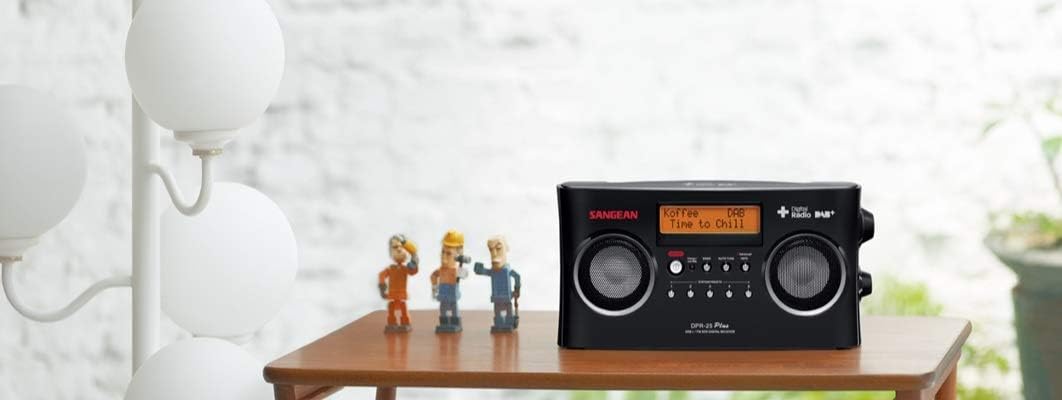 Sangean DPR25 Tragbares Digital-Radio (LCD-Display, DAB+, FM-RDS, LED) schwarz, Schwarz