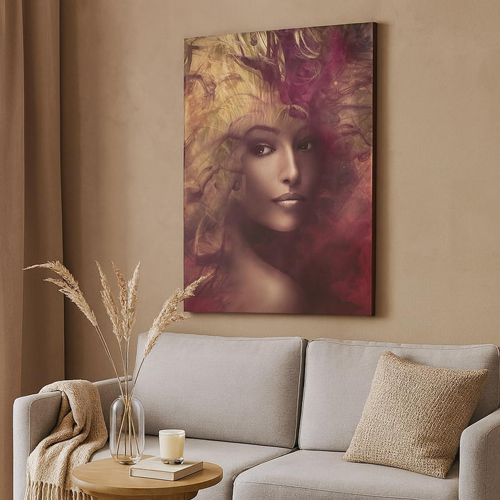 Bilder auf Leinwand 55x100cm Leinwandbild mit Rahmen frau gesicht Gross Wanddeko Bild Schlafzimmer K