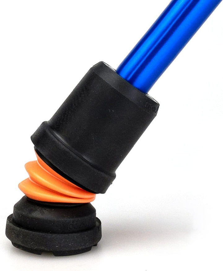 Flexyfoot Gehstock, stossdämpfend, ovaler Griff, zusammenklappbar Blue, Blue
