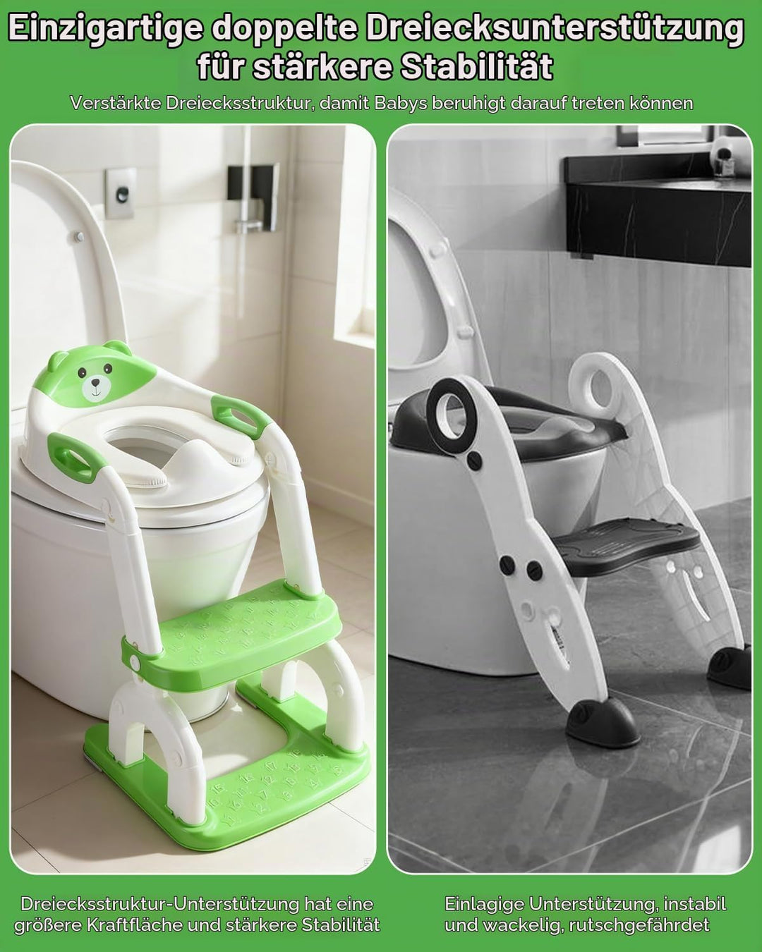 2-in-1 Toilettensitz Kinder mit Treppe, Upgraded WC Aufsatz für Kinder für Jungen und Mädchen, Toile