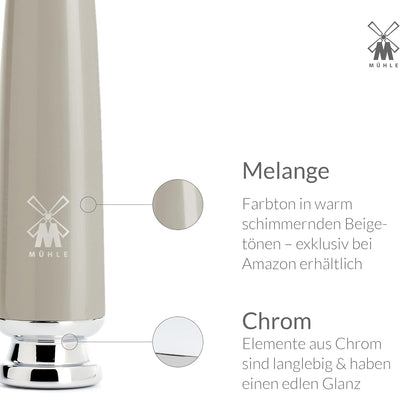 MÜHLE Rytmo Systemrasierer - kompatibel mit Gillette-Klingen, edler Edelharz-Griff, verchromten Meta