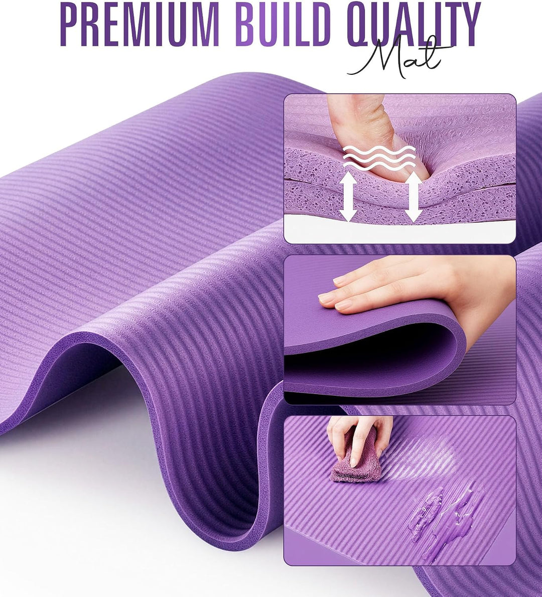 ROMIX Yoga Matte Dicker 10mm, Yogamatte Rutschfest Umweltfreundlich Weich Schaum Pad, Schweissresist
