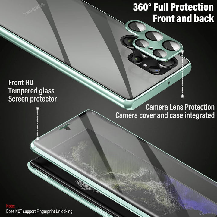 KumWum Hülle Kompatible mit Samsung Galaxy S23 Ultra Magnetische Handyhülle 360 Grad Schutzhülle mit