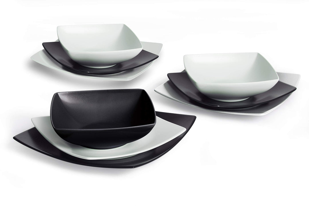 Brunch Time Geschirr 18 tlg. Set Eclipse Schwarz,weiss Singles, Schwarz,weiss Singles