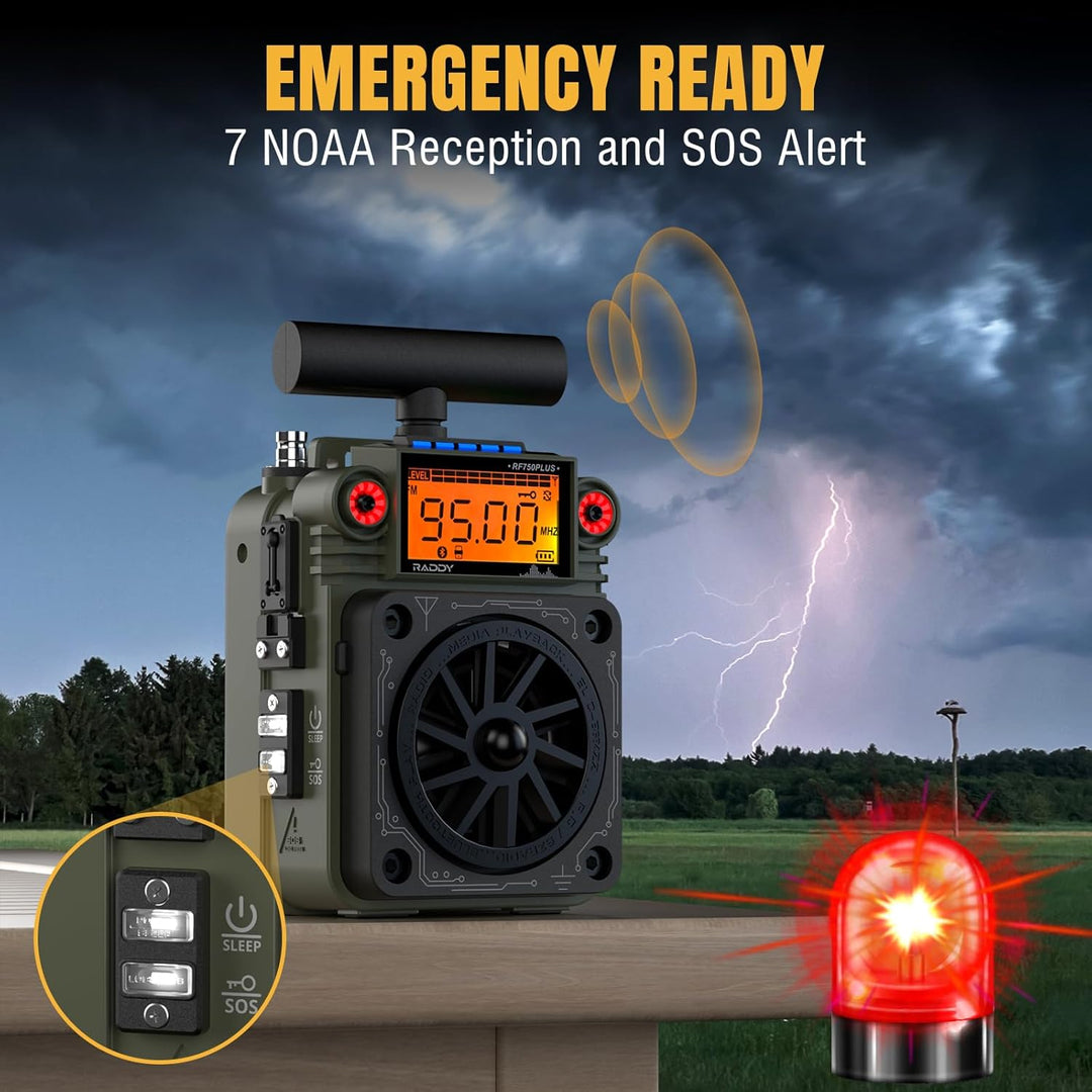 Raddy RF750 Plus AM FM SW Kurzwellenradio, tragbares Miniradio mit APP-Steuerung, 297 voreingestellt