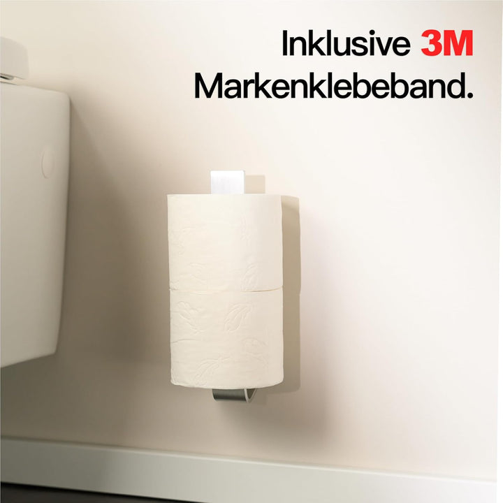 Designfabrik Hamburg Ersatzrollenhalter ohne Bohren | Toilettenpapierhalter selbstklebend für 2 Klor