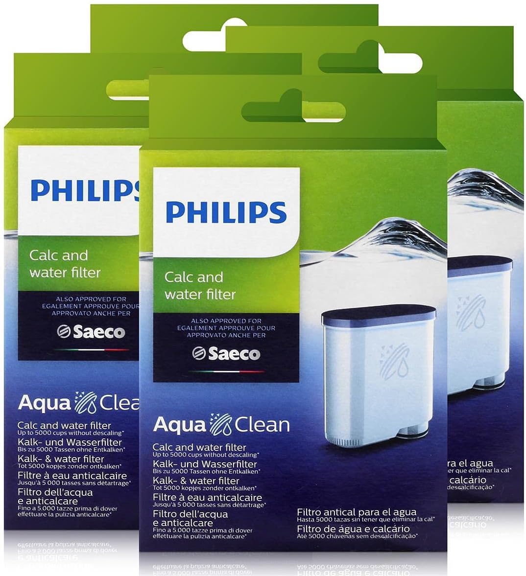 4 x Saeco AquaClean Kalk- und Wasserfilter