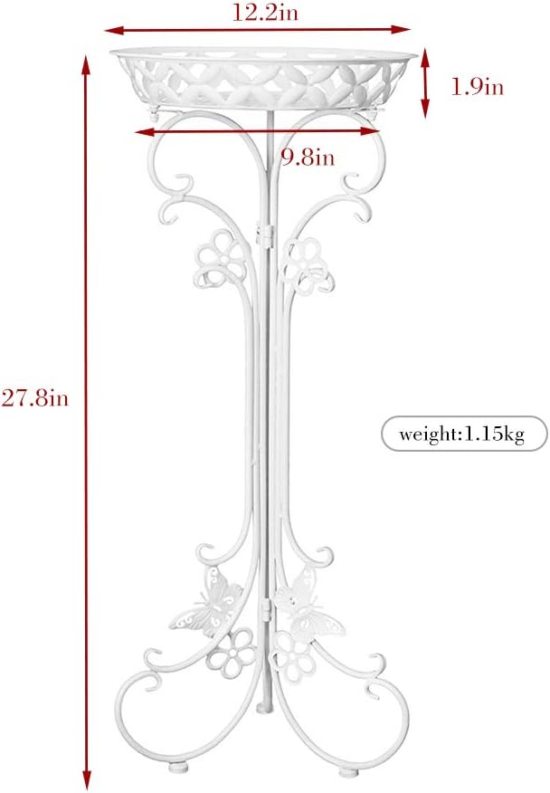 Blumenständer Schwarz,Pflanzenständer Weiss,blumenstand Metall, 2er Set - Pflanzenständer für Blumen