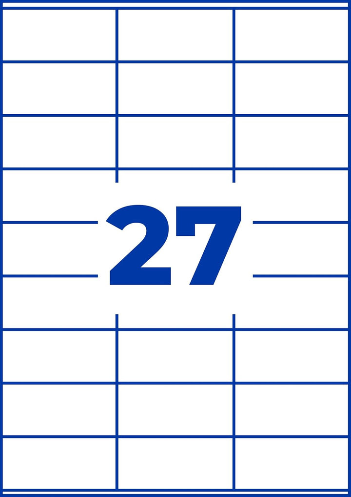 AVERY Zweckform 3479 Universal Etiketten (2.700 Klebeetiketten, 70x32mm auf A4, Papier matt, individ