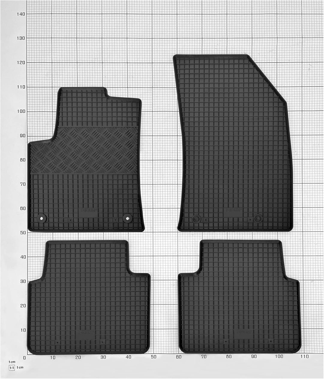 Passgenaue Kofferraumwanne und Gummifussmatten geeignet für OPEL Crossland X ab 2017 + Gurtschoner