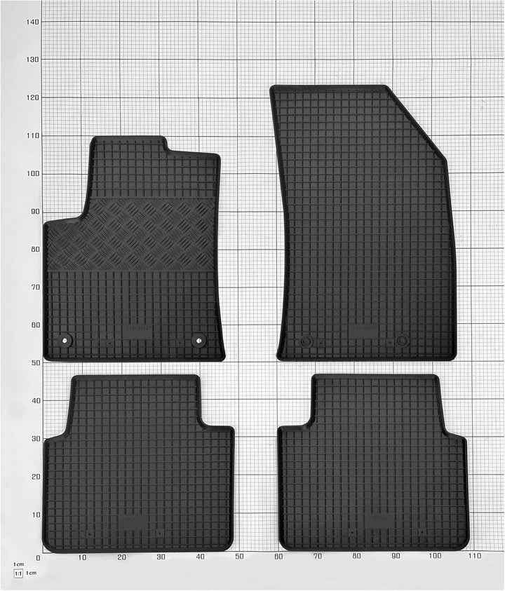 Passgenaue Kofferraumwanne und Gummifussmatten geeignet für OPEL Crossland X ab 2017 + Gurtschoner