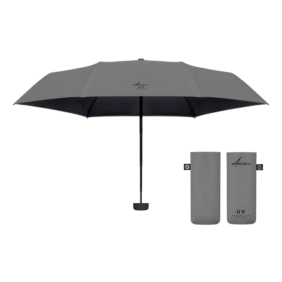 Ambra UV: Regenschirm mit UV-Schutz. Windfester Mini-Taschenschirm für Regen und Sonne. 220 g 18 x 5