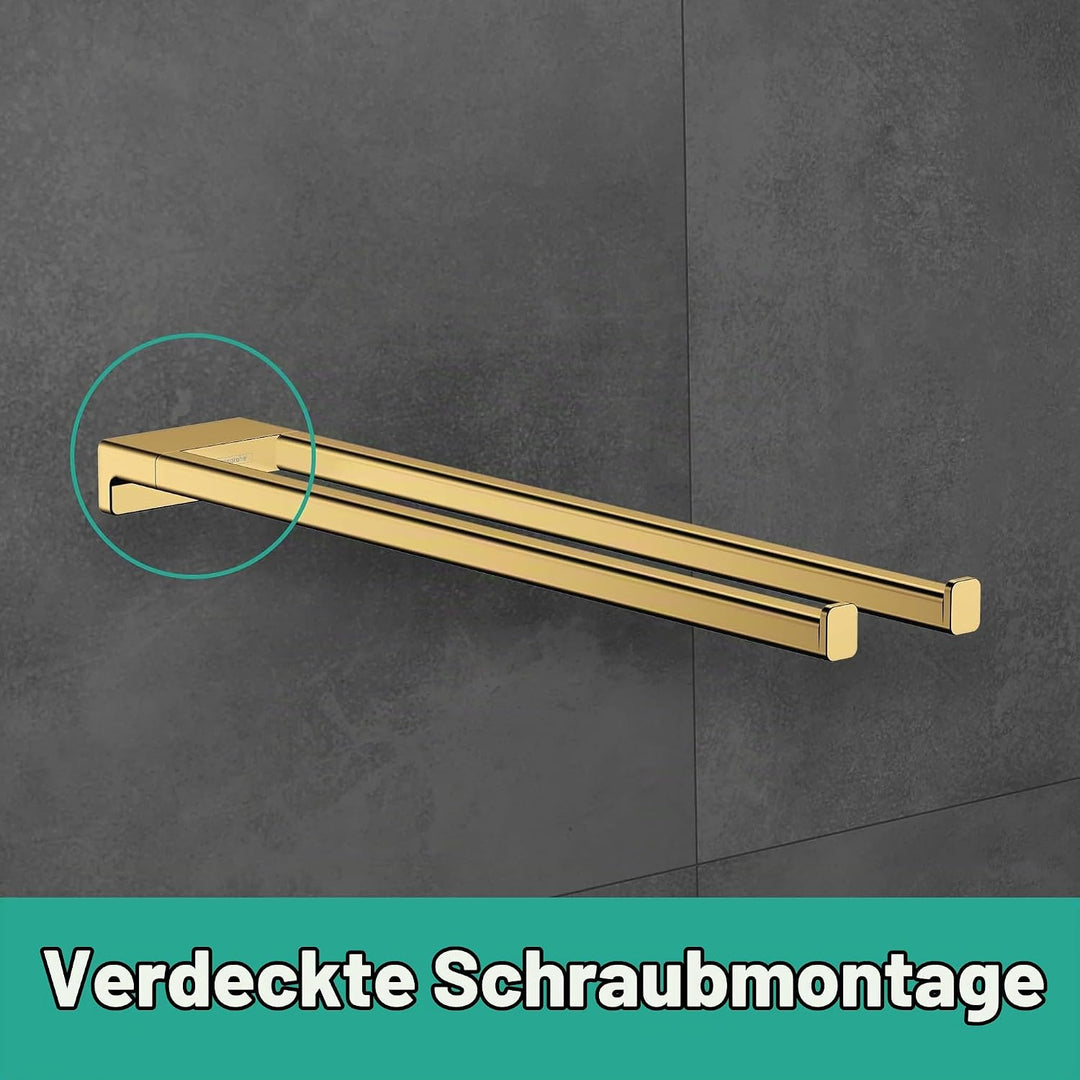hansgrohe Handtuchstange AddStoris, Handtuchhalter 44.5cm, Badetuchhalter, Mattweiss Mattweiss Handt