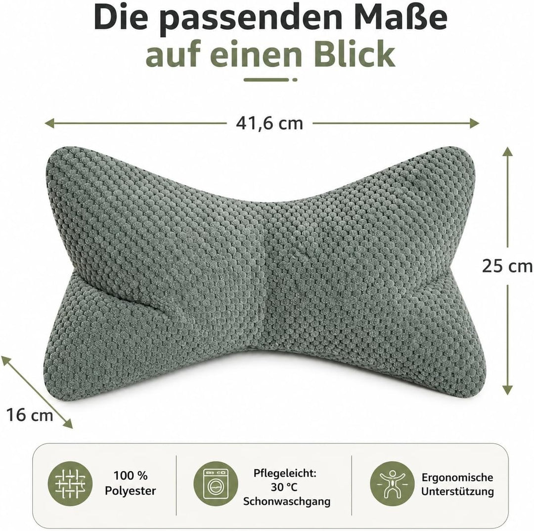 ReWu Leseknochen Comodo Salbei 41,6 x 25 x 16 cm, ergonomisches Stützkissen mit weicher Struktur, fo
