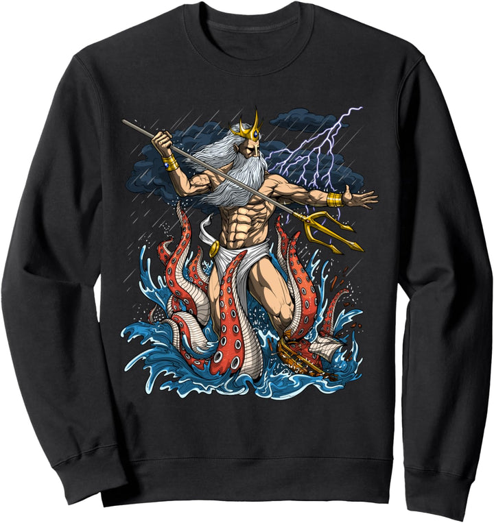 Griechischer Gott Poseidon Dreizack Mythologie Götter Sweatshirt