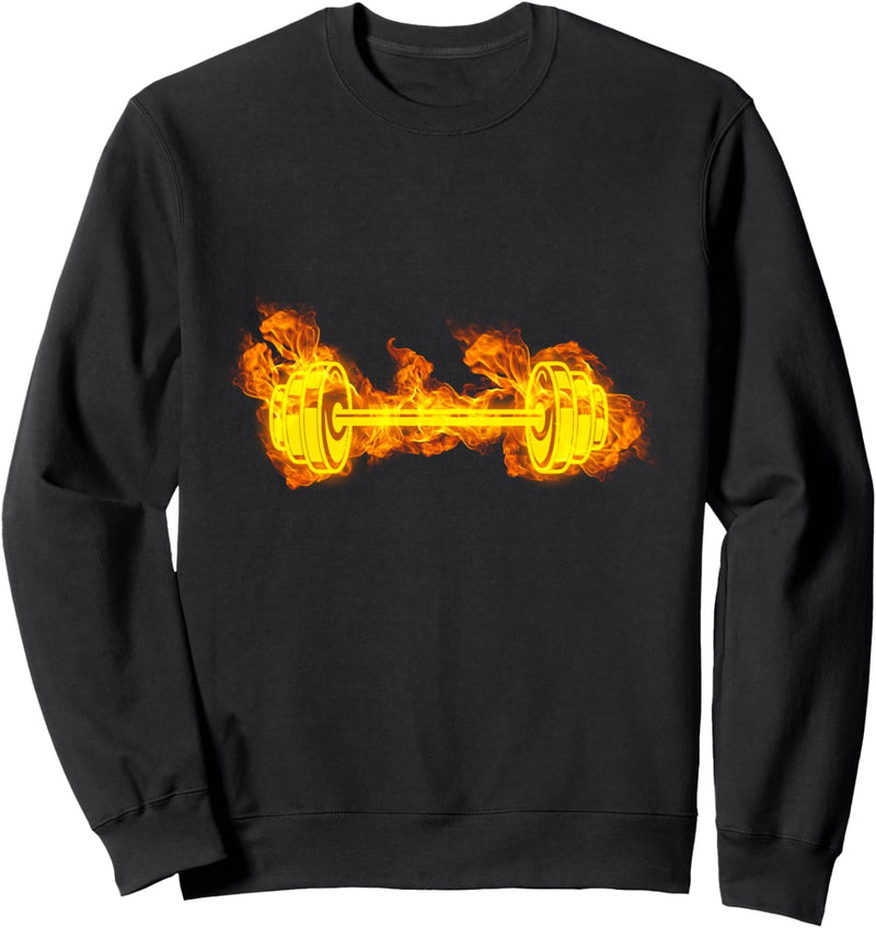 Feuer Langhantel Flammen Gewichtheben Fitnessstudio Fitness Sweatshirt