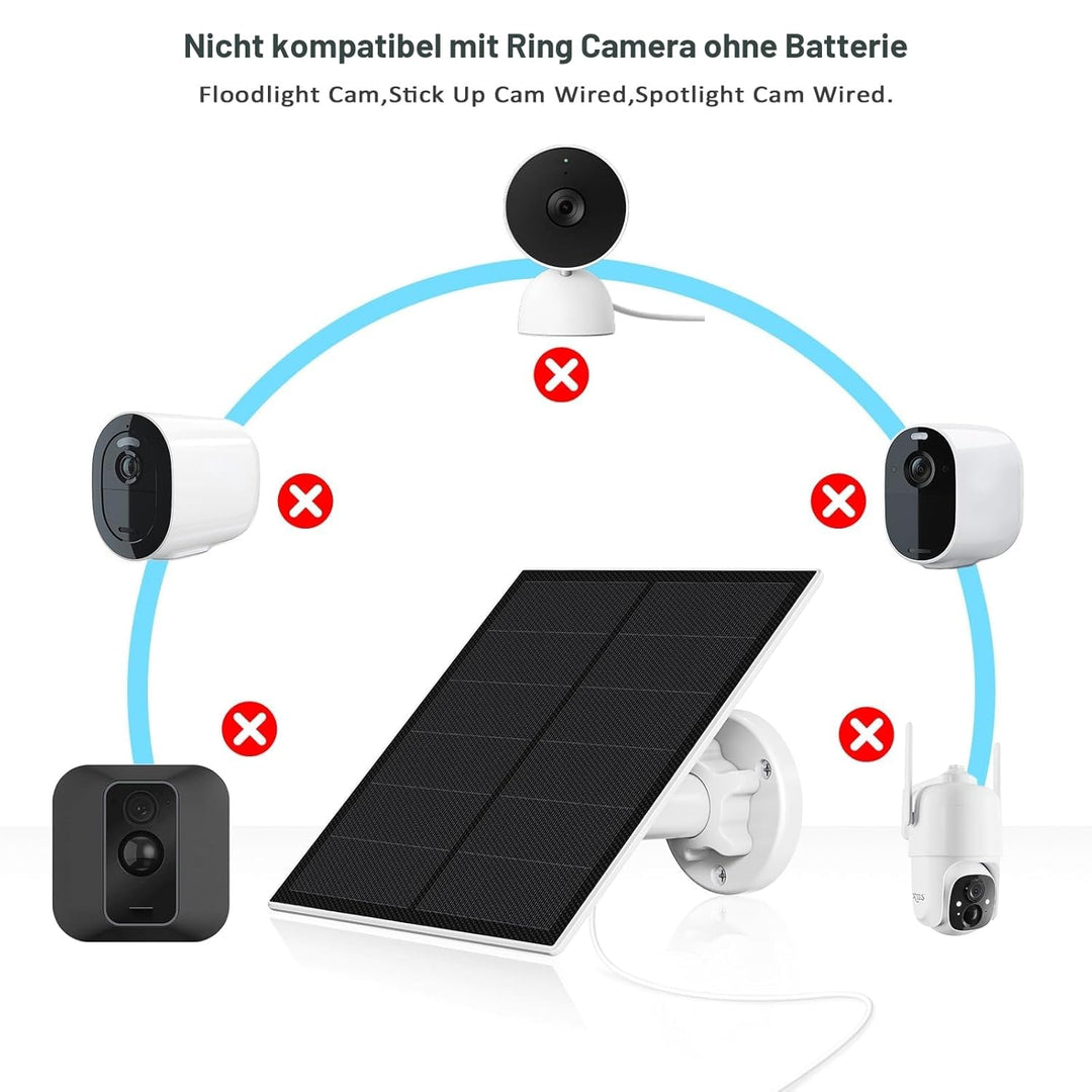 Solarmodul für Ring Kamera,5W Kamera Solarpanel kompatibel mit Ring Spotlight Cam Akku & Stick Up Ca