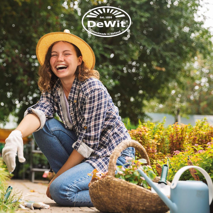 DeWit Gartenwerkzeug-Set 4-teilig: geschmiedete Blumenkelle, Unkraut-Jäter, Blumenkralle & Werkzeug-