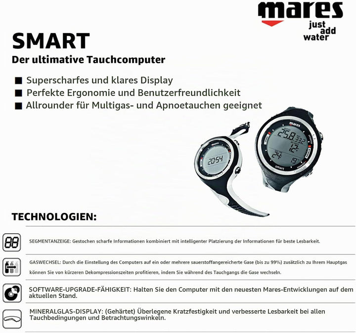 Mares Dive Computer Smart Tauchcomputer Einheitsgrösse Schwarz, Einheitsgrösse Schwarz