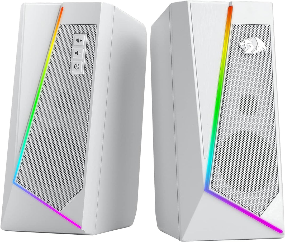Redragon GS520 RGB-Desktop-Lautsprecher, 2.0-Kanal-PC-Stereo-mit 6bunten LED-Modi,verbessertem Klang