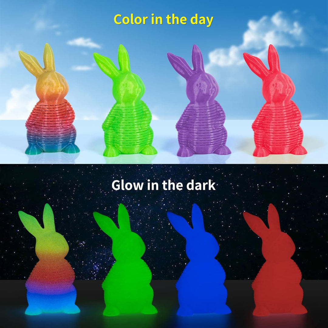 TRONXY Leuchtet PLA 3D Drucker Filament Set, im Dunkeln Leuchtendes Mehrfarbigen, grün, rosa-rot, li