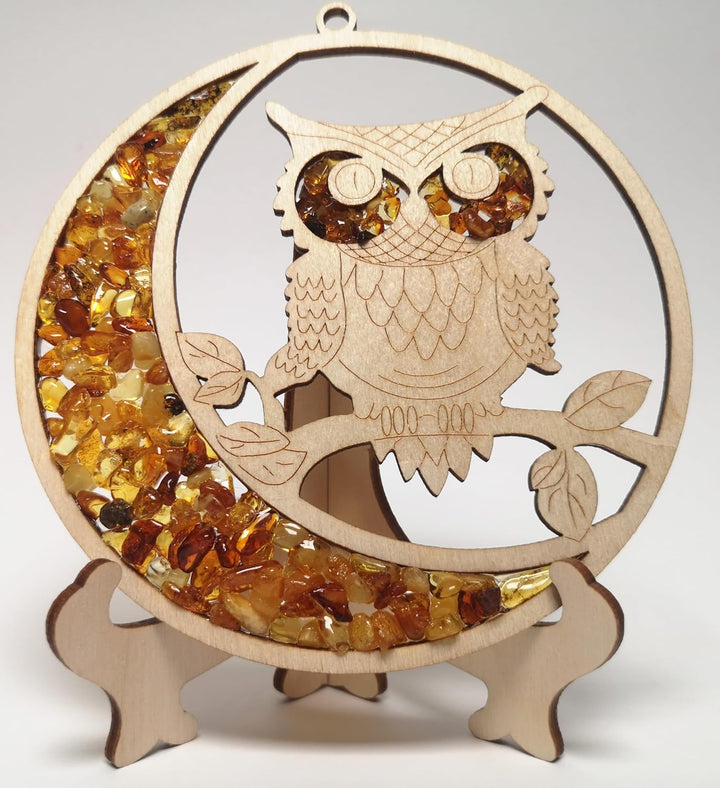 Generic Handgefertigter baltischer Bernstein Mandala-Kunst-Dekoration, Buntglas-Souvenir, Edelstein