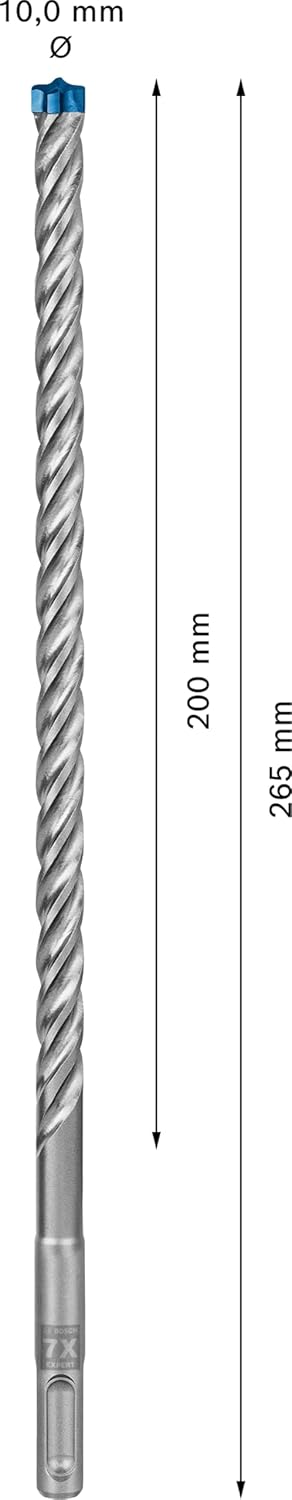 Bosch Professional 10x Expert SDS plus-7X Hammerbohrer (für Stahlbeton, Ø 10,00x265 mm, Zubehör Bohr
