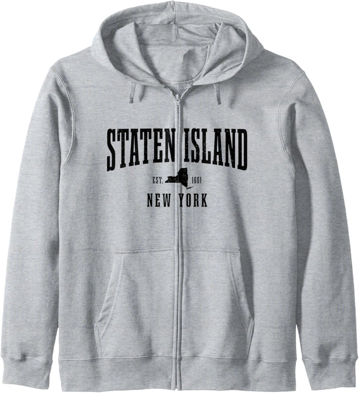 Staten Island Est. 1661 NY New York State Karte Stolz Kapuzenjacke