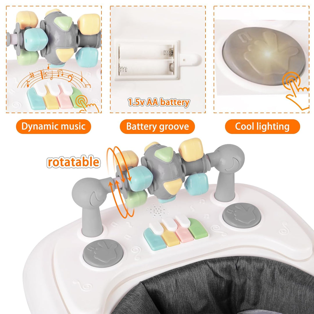 Babywalker Lauflernwagen 2in1 Lauflernwagen Lauflernwagen Wippfunktion Babywalker mit Rollen, Musik,