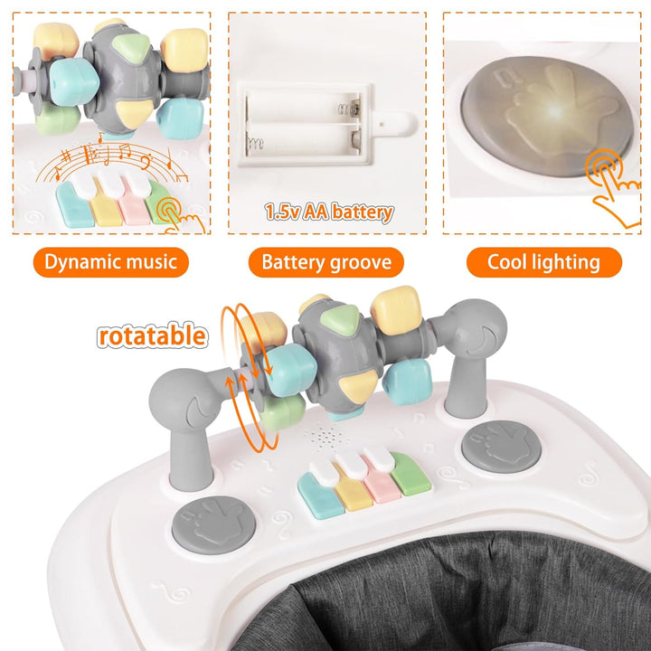 Babywalker Lauflernwagen 2in1 Lauflernwagen Lauflernwagen Wippfunktion Babywalker mit Rollen, Musik,